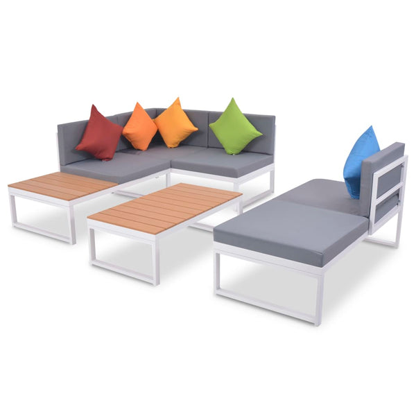 4-tlg. Garten Lounge Set Aluminium WPC
