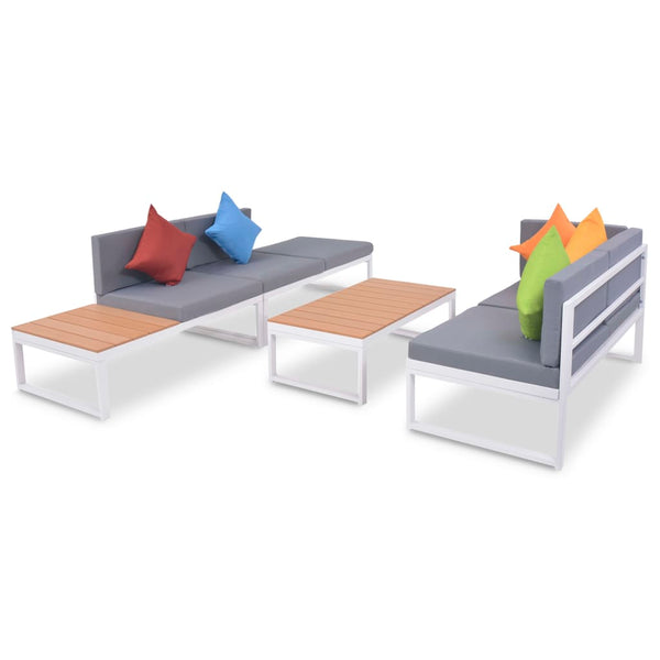 4-tlg. Garten Lounge Set Aluminium WPC