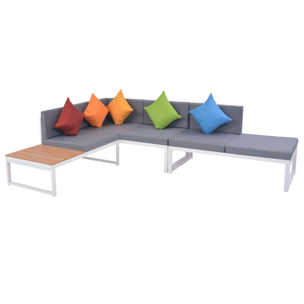 4-tlg. Garten Lounge Set Aluminium WPC