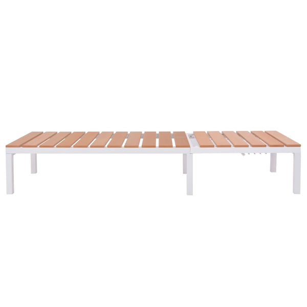 Braune WPC Sonnenliege mit Aluminiumrahmen