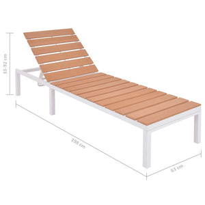 Braune WPC Sonnenliege mit Aluminiumrahmen