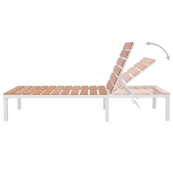 Sonnenliege mit Tisch aus Aluminium und WPC