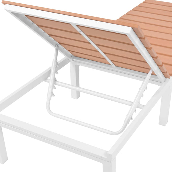 Sonnenliege mit Tisch aus Aluminium und WPC