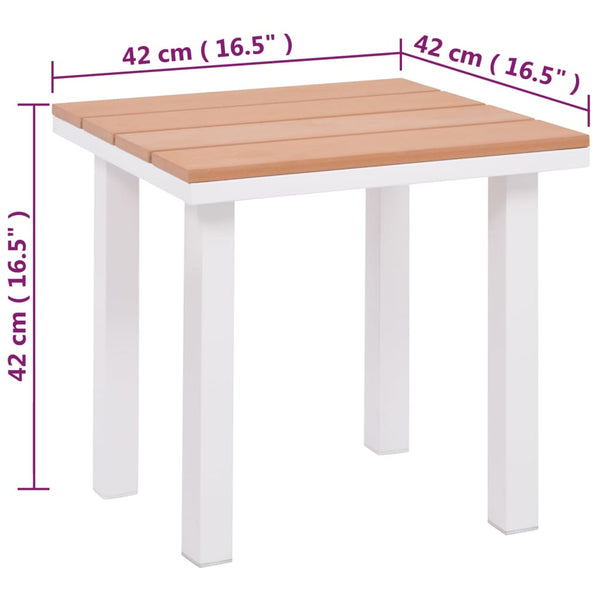 Sonnenliege mit Tisch aus Aluminium und WPC