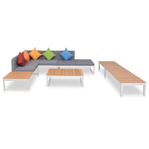 5-teiliges Garten Lounge Set mit Auflagen