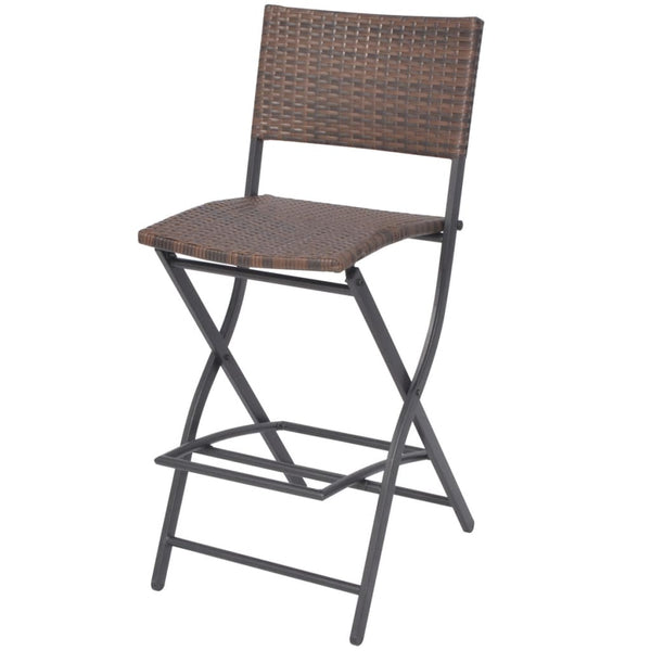 7-tlg. Klappbare Garten Essgruppe aus Rattan