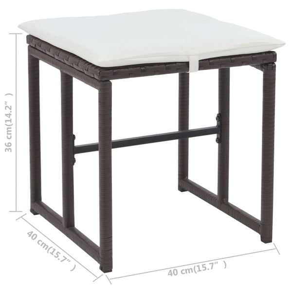 5-teilige Garten Essgruppe Braun Poly Rattan