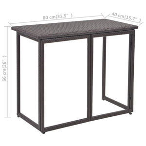 5-teilige Garten Essgruppe Braun Poly Rattan