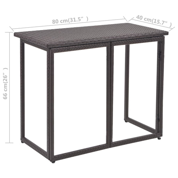 5-teilige Garten Essgruppe Braun Poly Rattan