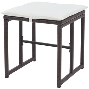 5-teilige Garten Essgruppe Braun Poly Rattan