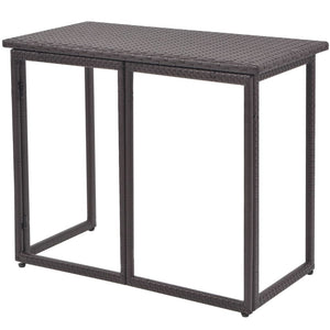 5-teilige Garten Essgruppe Braun Poly Rattan