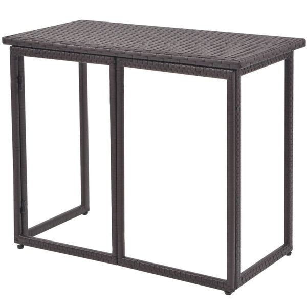 5-teilige Garten Essgruppe Braun Poly Rattan