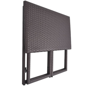 5-teilige Garten Essgruppe Braun Poly Rattan