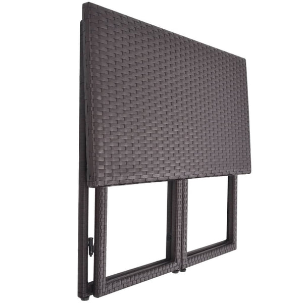 5-teilige Garten Essgruppe Braun Poly Rattan