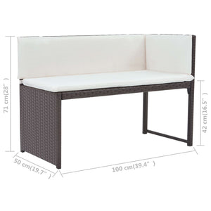 5-teilige Garten Essgruppe Braun Poly Rattan