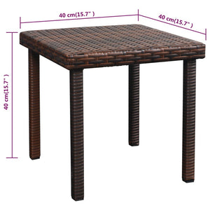 Braune Poly Rattan Sonnenliege mit Tisch & Auflage