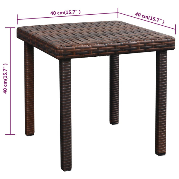 Braune Poly Rattan Sonnenliege mit Tisch & Auflage