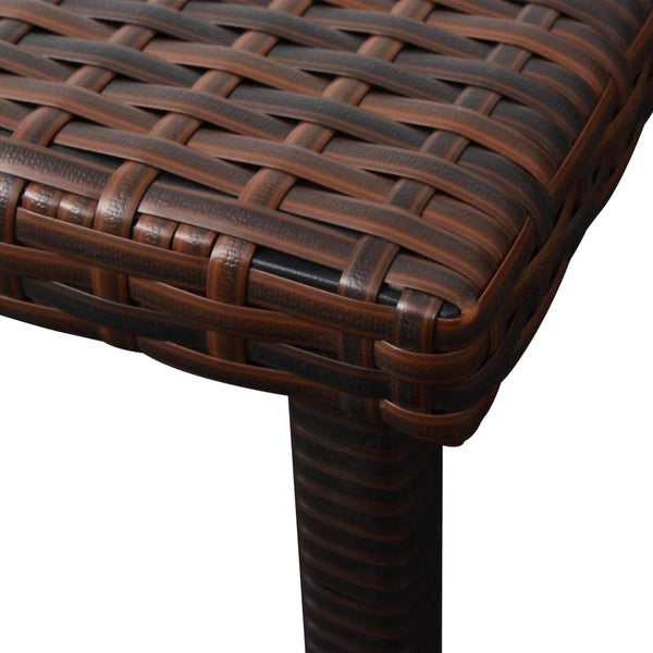 Braune Poly Rattan Sonnenliege mit Tisch & Auflage