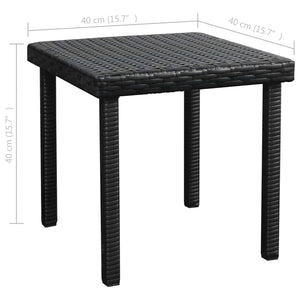 Schwarze Poly Rattan Sonnenliege mit Auflage & Tisch