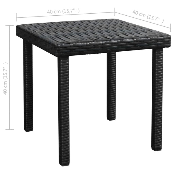 Schwarze Poly Rattan Sonnenliege mit Auflage & Tisch