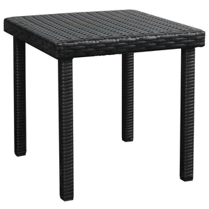 Schwarze Poly Rattan Sonnenliege mit Auflage & Tisch