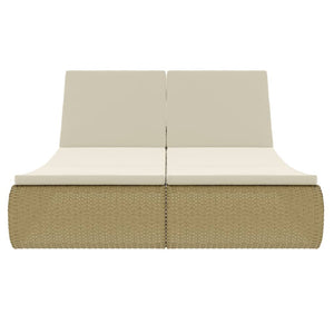 Outdoor Sonneninsel Beige Poly Rattan