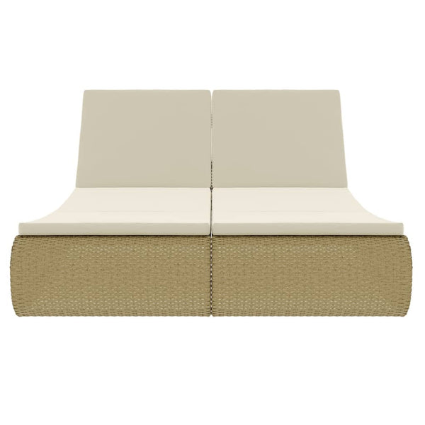 Outdoor Sonneninsel Beige Poly Rattan
