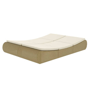 Outdoor Sonneninsel Beige Poly Rattan