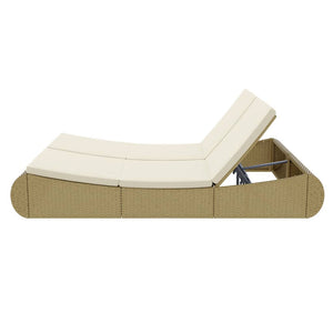 Outdoor Sonneninsel Beige Poly Rattan