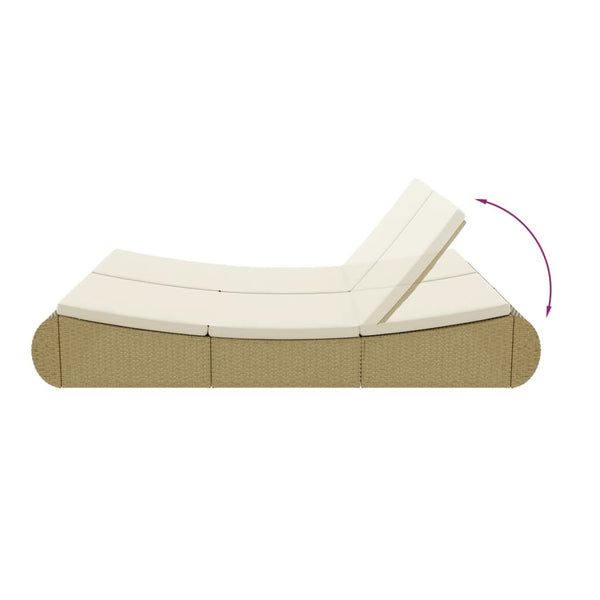 Outdoor Sonneninsel Beige Poly Rattan