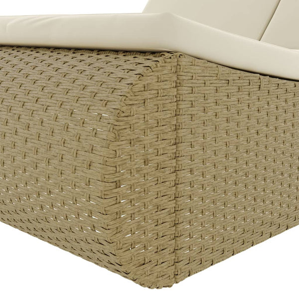 Outdoor Sonneninsel Beige Poly Rattan