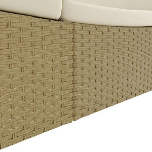 Outdoor Sonneninsel Beige Poly Rattan