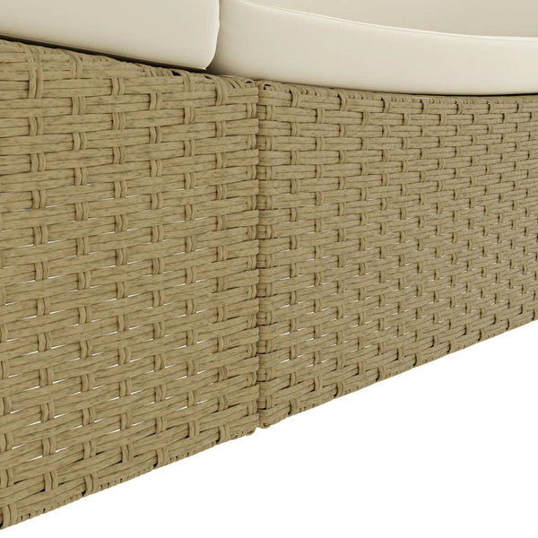 Outdoor Sonneninsel Beige Poly Rattan