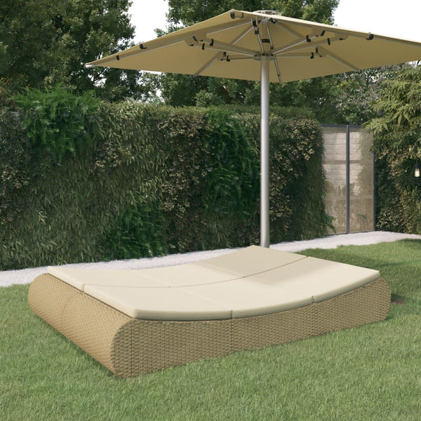 Outdoor Sonneninsel Beige Poly Rattan