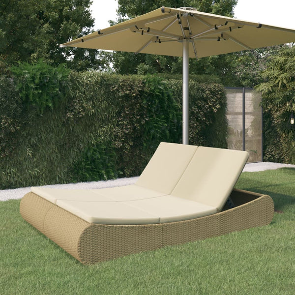 Outdoor Sonneninsel Beige Poly Rattan