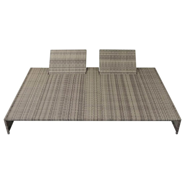5-tlg. Garten-Lounge-Set mit Auflagen Poly Rattan Grau