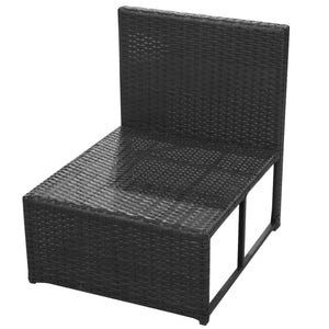 8-tlg. Garten-Lounge-Set mit Auflagen Poly Rattan Schwarz
