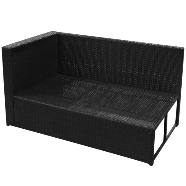 8-tlg. Garten-Lounge-Set mit Auflagen Poly Rattan Schwarz