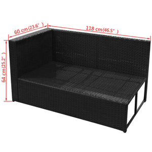 8-tlg. Garten-Lounge-Set mit Auflagen Poly Rattan Schwarz