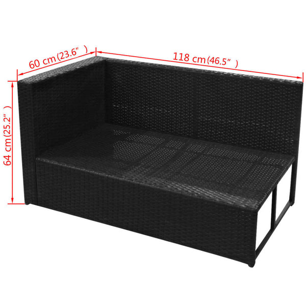 8-tlg. Garten-Lounge-Set mit Auflagen Poly Rattan Schwarz