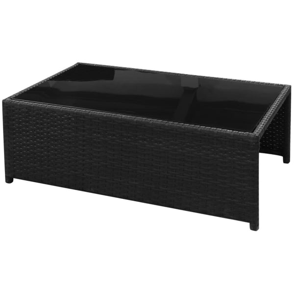 8-tlg. Garten-Lounge-Set mit Auflagen Poly Rattan Schwarz
