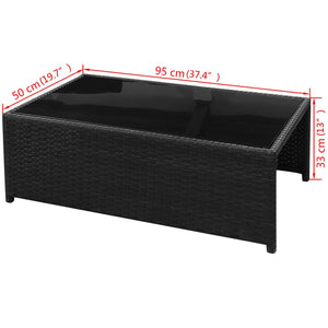 8-tlg. Garten-Lounge-Set mit Auflagen Poly Rattan Schwarz