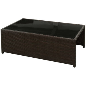 8-tlg. Garten-Lounge-Set mit Auflagen Poly Rattan Braun