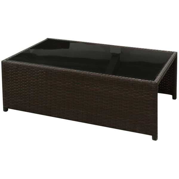 8-tlg. Garten-Lounge-Set mit Auflagen Poly Rattan Braun
