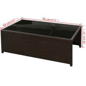 8-tlg. Garten-Lounge-Set mit Auflagen Poly Rattan Braun