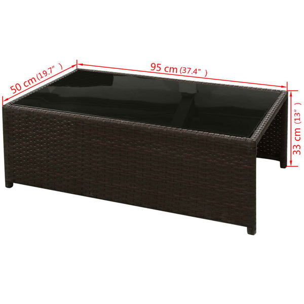 8-tlg. Garten-Lounge-Set mit Auflagen Poly Rattan Braun