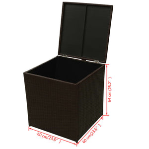 8-tlg. Garten-Lounge-Set mit Auflagen Poly Rattan Braun