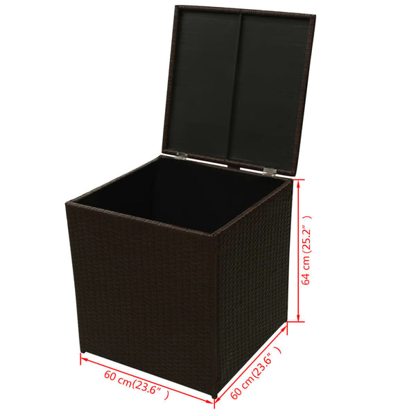 8-tlg. Garten-Lounge-Set mit Auflagen Poly Rattan Braun