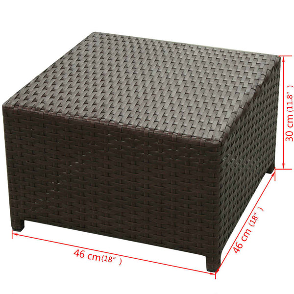 8-tlg. Garten-Lounge-Set mit Auflagen Poly Rattan Braun
