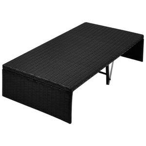 Gartenbett mit Baldachin 190x130 cm Schwarz